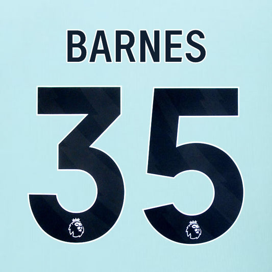 2025 2026 BURNLEY BARNES 35 OFFICIAL BLACK AWAY PLAYER SIZE NAMESET