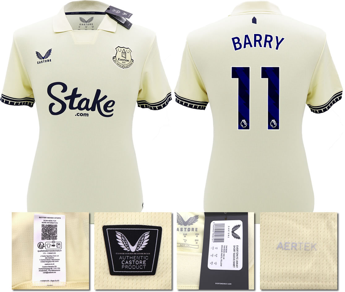 BNWT 2025/26 EVERTON FC AWAY SHIRT BARRY 11