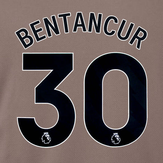 2023 2024 OFFICIAL TOTTENHAM HOTSPUR BENTANCUR 30 3RD PLAYER SIZE NAME SET