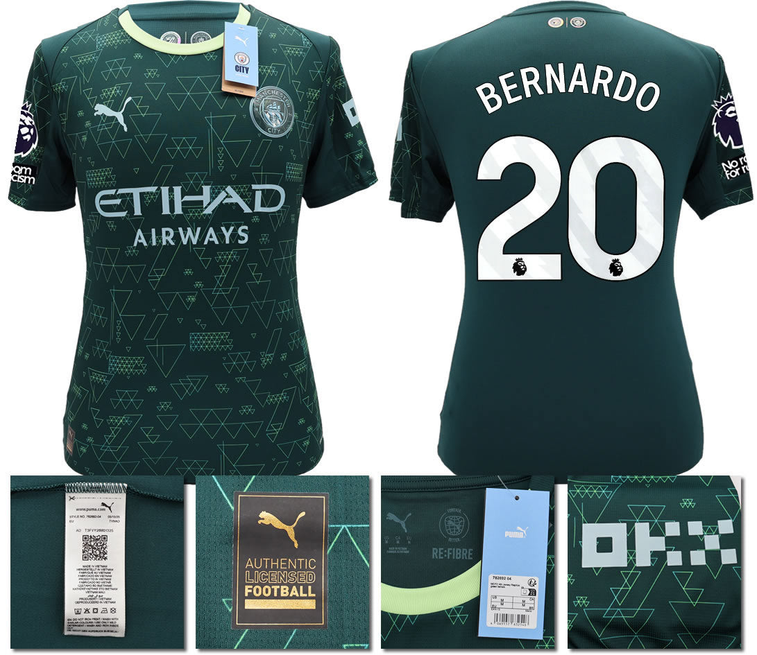 BNWT 2025 2026 MAN CITY PUMA 4TH BERNARDO 20 FOOTBALL SHIRT