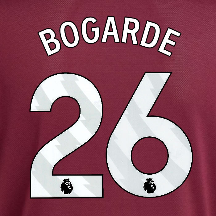 2025 2026 ASTON VILLA BOGARDE 26 OFFICIAL WHITE HOME PLAYER SIZE NAMESET