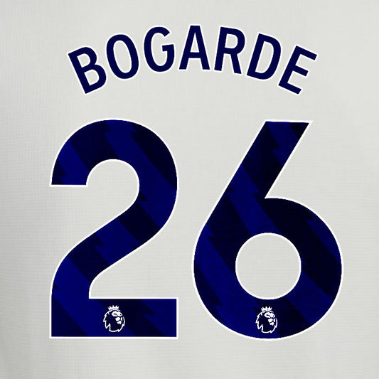 2025 2026 ASTON VILLA BOGARDE 26 OFFICIAL BLUE 3RD PLAYER SIZE NAMESET