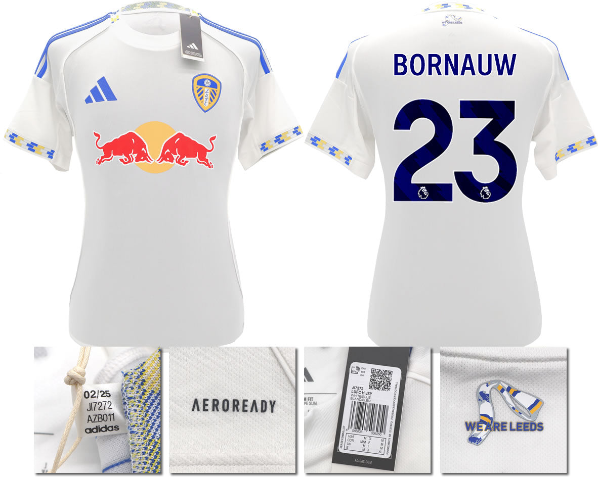 BNWT 2025/2026 Leeds United FC adidas BORNAUW 23 Home Shirt – Official Player Options Available