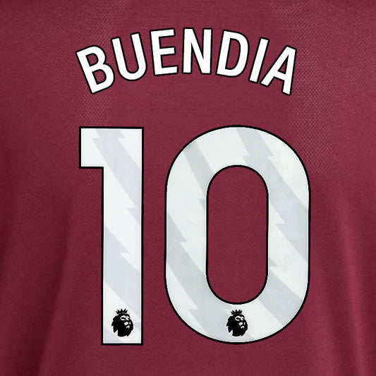 2025 2026 ASTON VILLA BUENDIA 10 OFFICIAL WHITE HOME PLAYER SIZE NAMESET