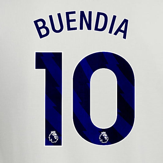 2025 2026 ASTON VILLA BUENDIA 10 OFFICIAL BLUE 3RD PLAYER SIZE NAMESET