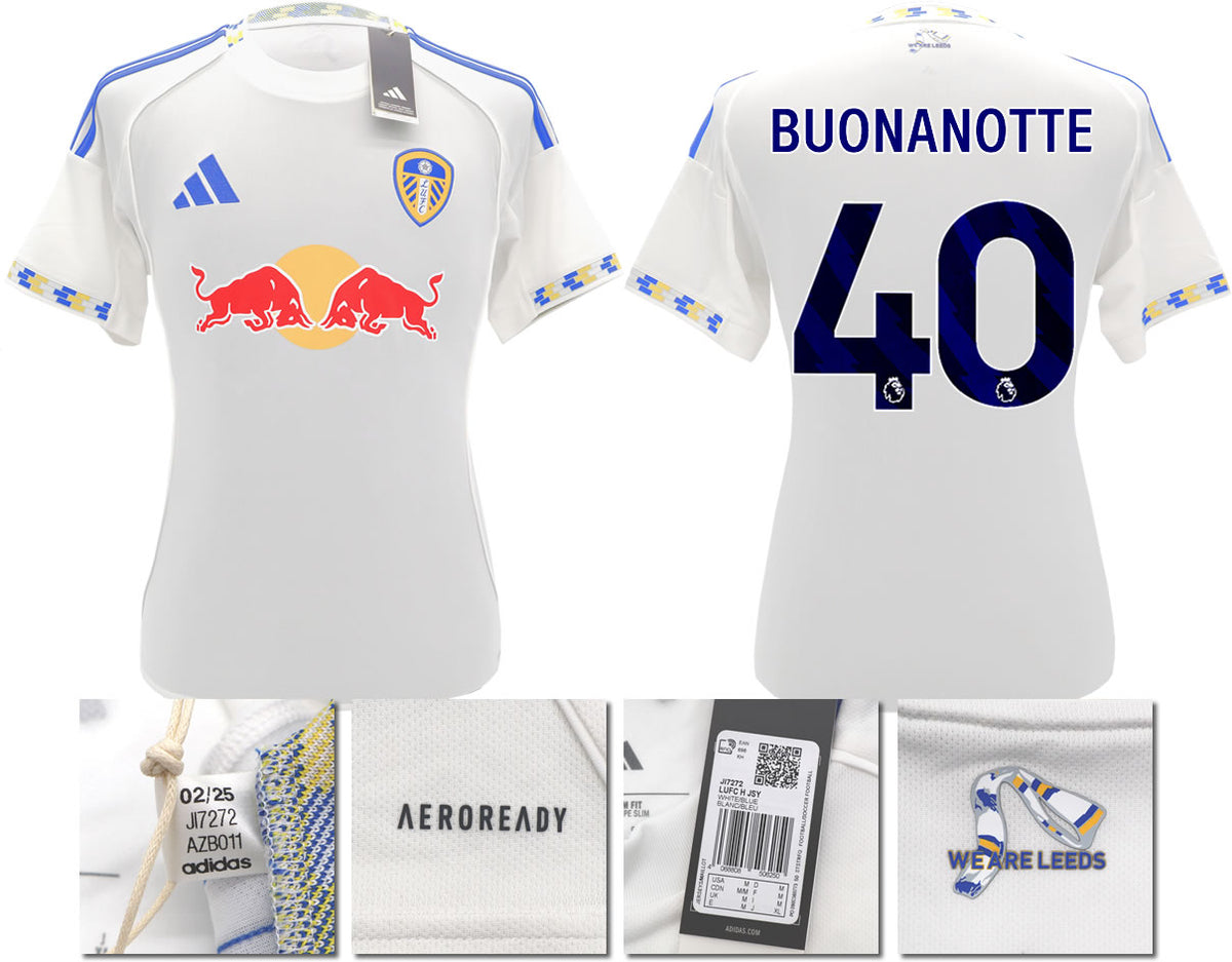 BNWT 2025/2026 Leeds United FC adidas BUONANOTTE 40 Home Shirt – Official Player Options Available