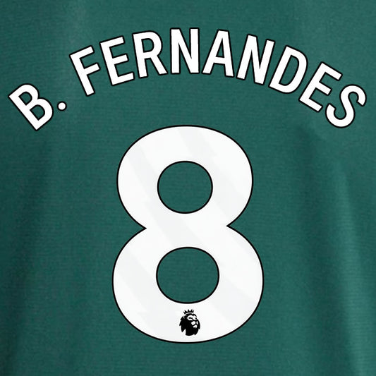 2023 2024 OFFICIAL MANCHESTER UNITED B. FERNANDES 8 AWAY PLAYER SIZE NAME SET