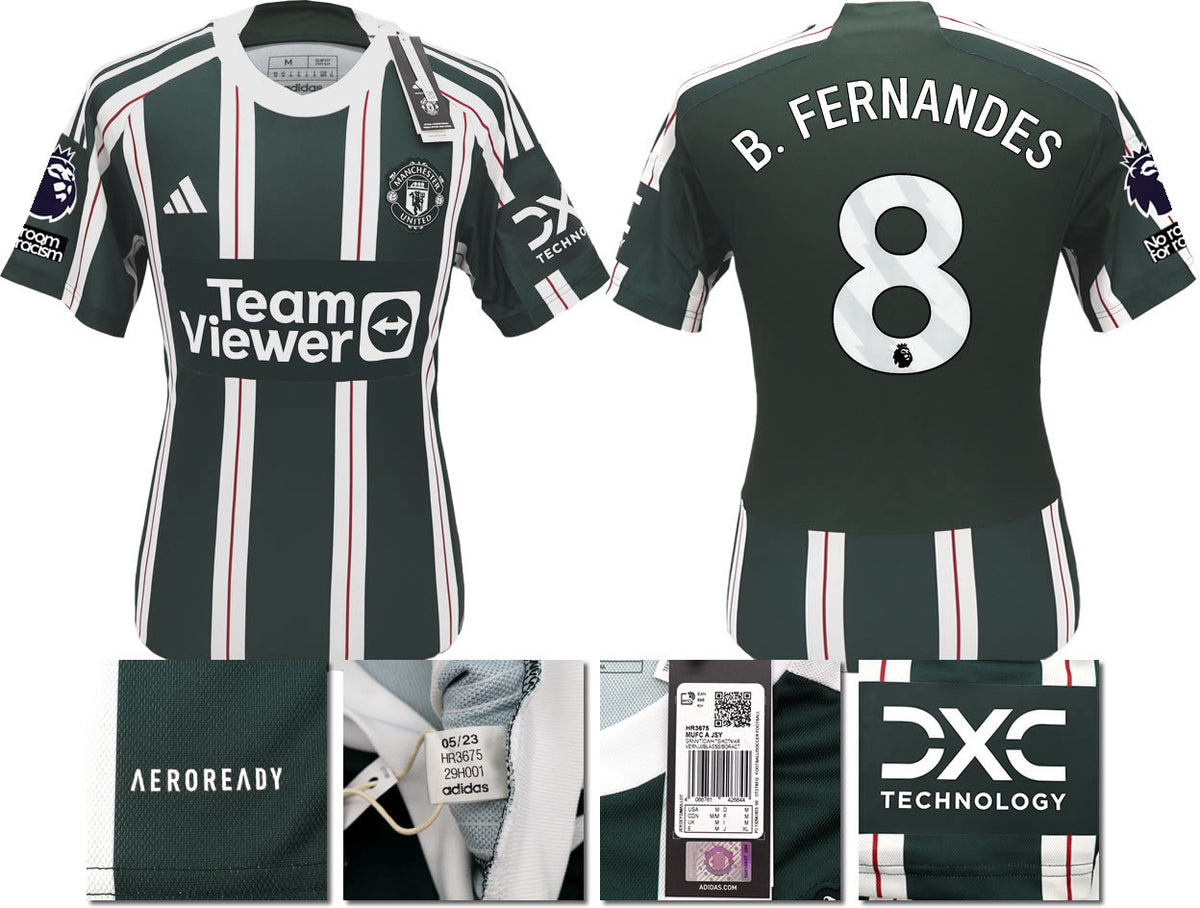BNWT 2023 2024 MAN UTD ADIDAS AWAY SHIRT B. FERNANDES 8 + PATCHES