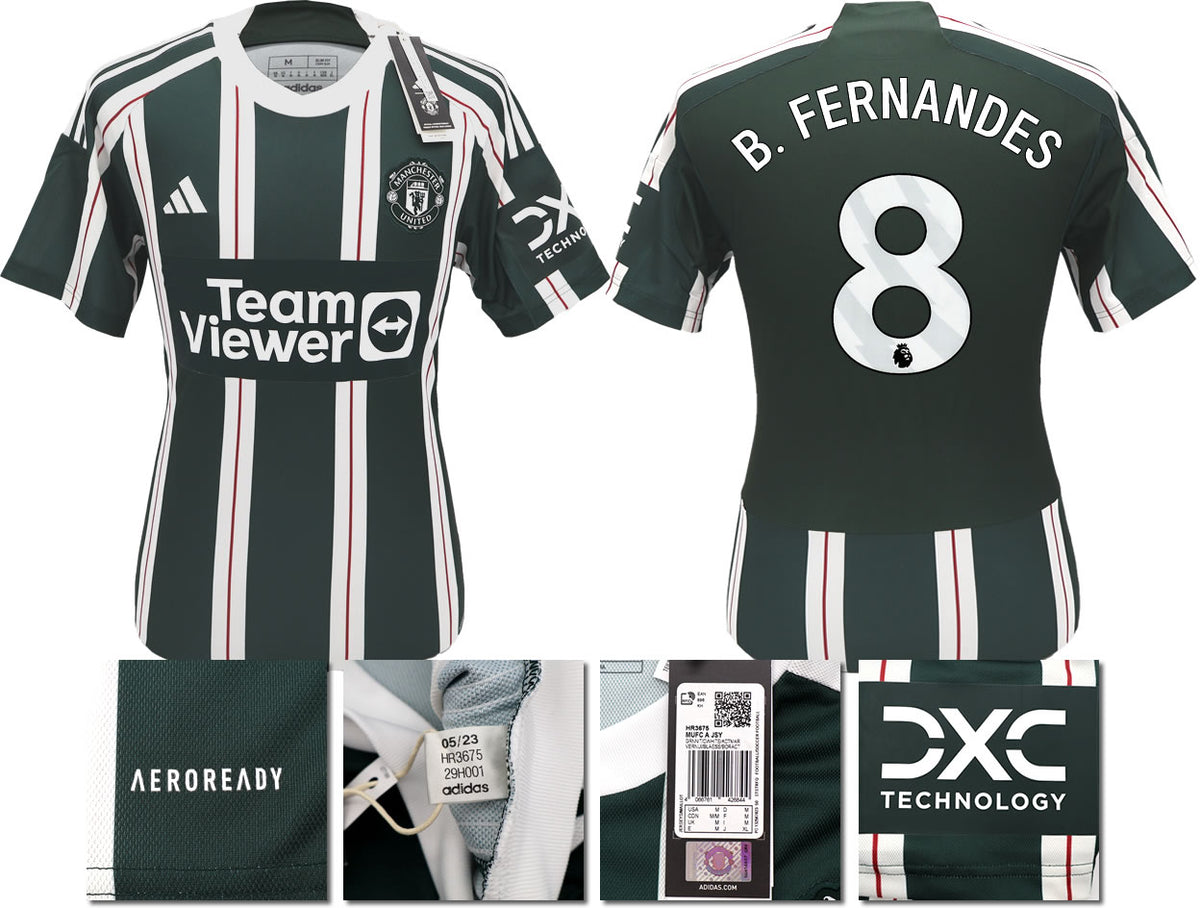 BNWT 2023 2024 MAN UTD ADIDAS AWAY SHIRT B. FERNANDES 8 + PATCHES