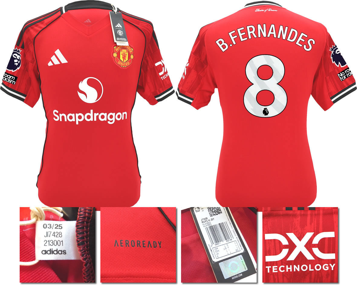 BNWT 2025 2026 MANCHESTER UNITED ADIDAS HOME SHIRT B. FERNANDES 8