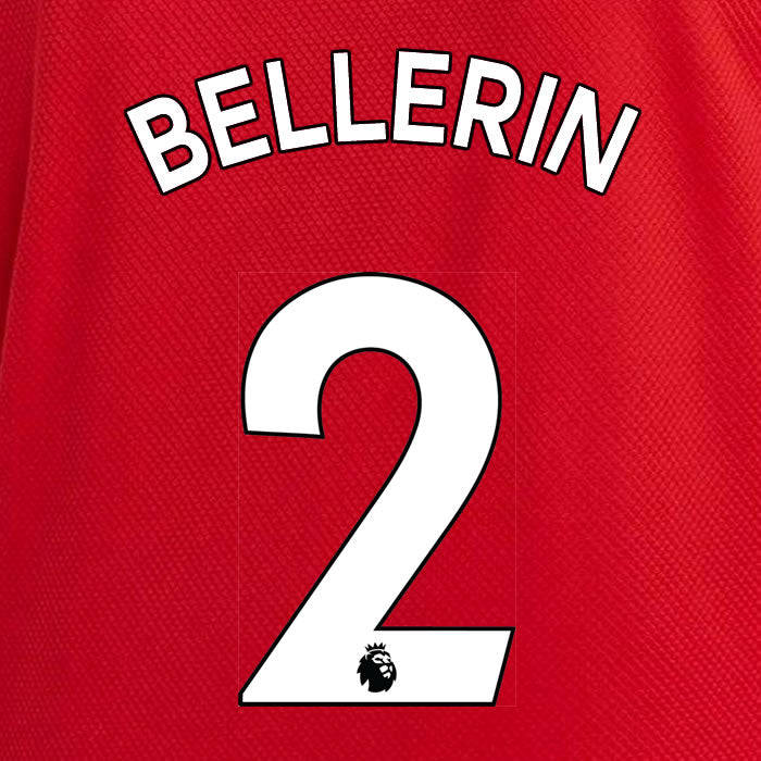 2019 2020 ARSENAL BELLERIN 2 WHITE HOME OFFICIAL PLAYER SIZE NAME SET