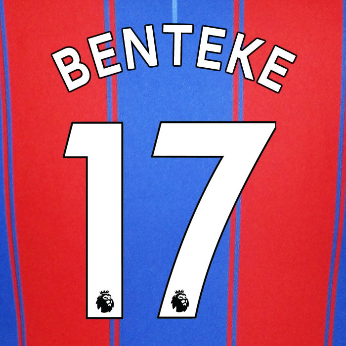 2019 2020 CRYSTAL PALACE BENTEKE 17 WHITE HOME OFFICIAL PLAYER SIZE NAME SET