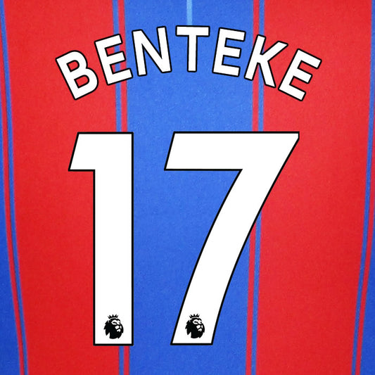 2019 2020 CRYSTAL PALACE BENTEKE 17 WHITE HOME OFFICIAL PLAYER SIZE NAME SET