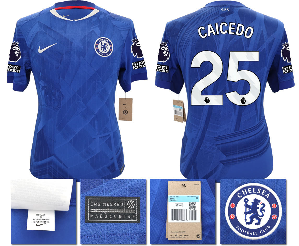 BNWT 2025 2026 CHELSEA NIKE HOME CAICEDO 25 FOOTBALL SHIRT MEN'S
