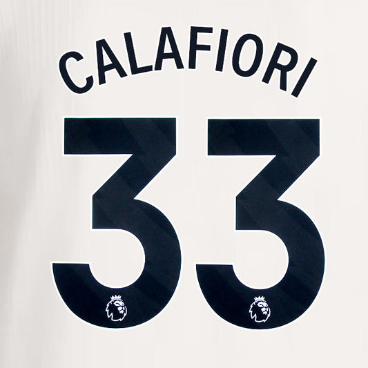 2025 2026 ARSENAL CALAFIORI 33 BLACK 3RD OFFICIAL PLAYER SIZE NAMESET