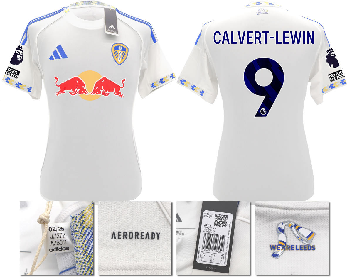 BNWT 2025/2026 Leeds United FC adidas CALVERT-LEWIN 9 Home Shirt – Official Player Options Available