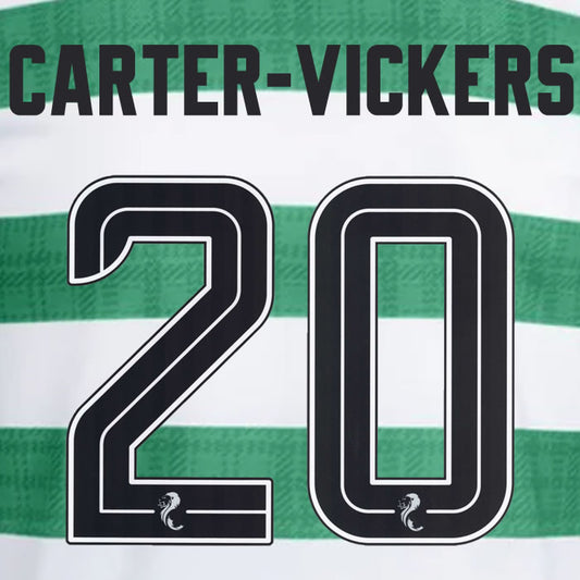 2025 2026 Celtic CARTER-VICKERS 20 WHITE HOME OFFICIAL PLAYER SIZE NAMESET