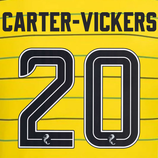 2024 2025 Celtic CARTER-VICKERS 20 WHITE AWAY OFFICIAL PLAYER SIZE NAMESET