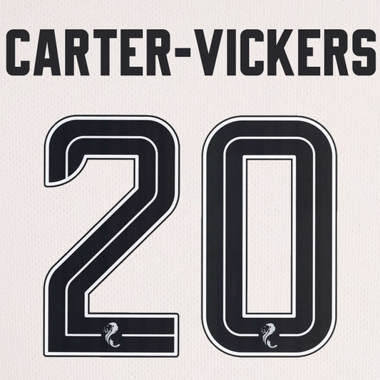 2025 2026 Celtic CARTER-VICKERS 20 WHITE 3RD OFFICIAL PLAYER SIZE NAMESET