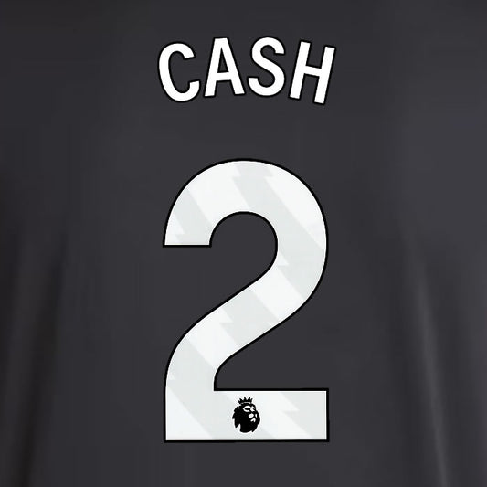 2025 2026 ASTON VILLA CASH 2 OFFICIAL WHITE AWAY PLAYER SIZE NAMESET