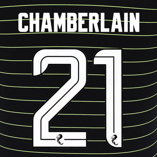 2025 2026 Celtic OXLADE-CHAMBERLAIN 21 WHITE AWAY OFFICIAL PLAYER SIZE NAMESET