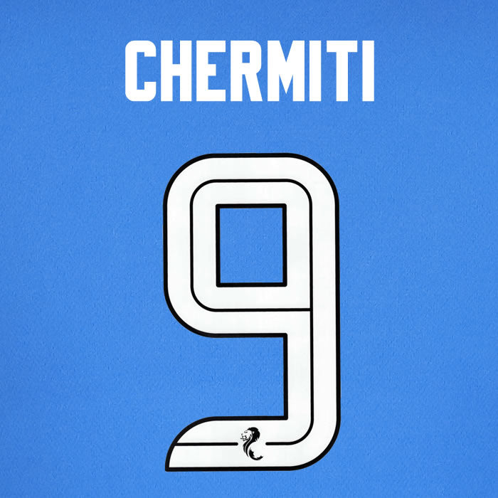 2025 2026 Rangers CHERMITI 9 WHITE HOME OFFICIAL PLAYER SIZE NAMESET