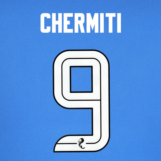 2025 2026 Rangers CHERMITI 9 WHITE HOME OFFICIAL PLAYER SIZE NAMESET