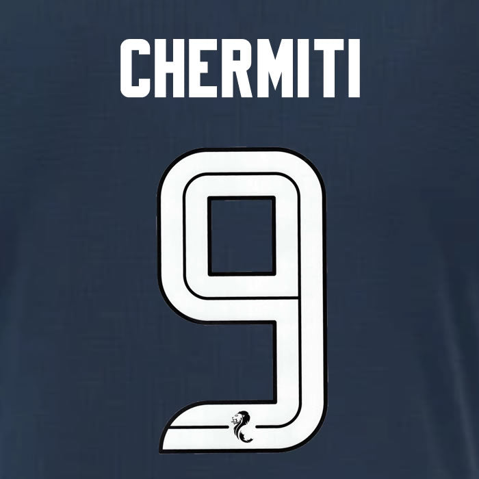 2025 2026 Rangers CHERMITI 9 WHITE 3RD OFFICIAL PLAYER SIZE NAMESET