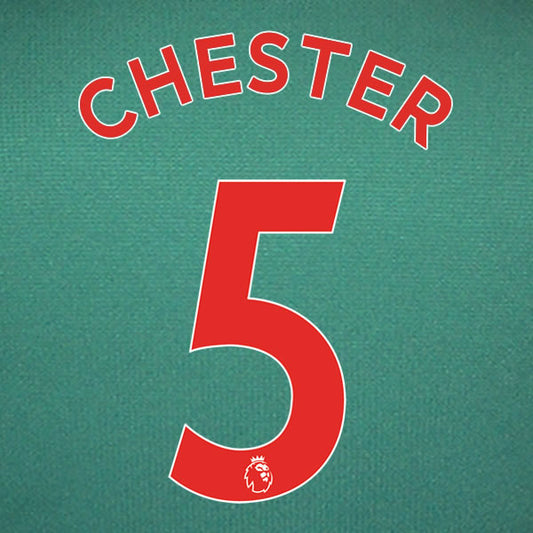 2019 2020 ASTON VILLA CHESTER 5 WHITE 3RD OFFICIAL PLAYER SIZE NAME SET