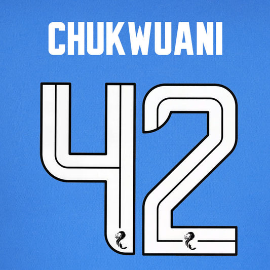 2025 2026 Rangers CHUKWUANI 42 WHITE HOME OFFICIAL PLAYER SIZE NAMESET
