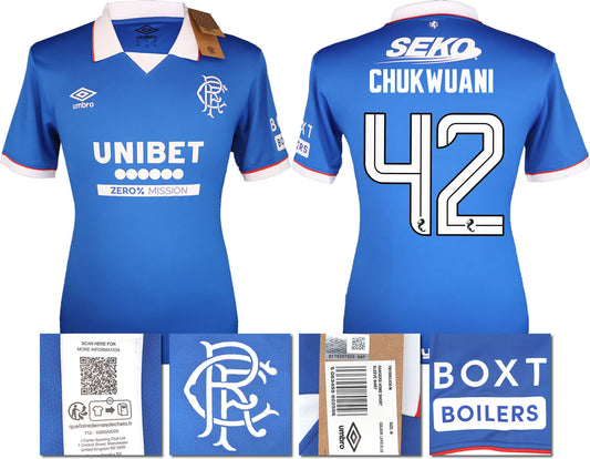 BNWT 2025/26 RANGERS FC HOME SHIRT CHUKWUANI 42