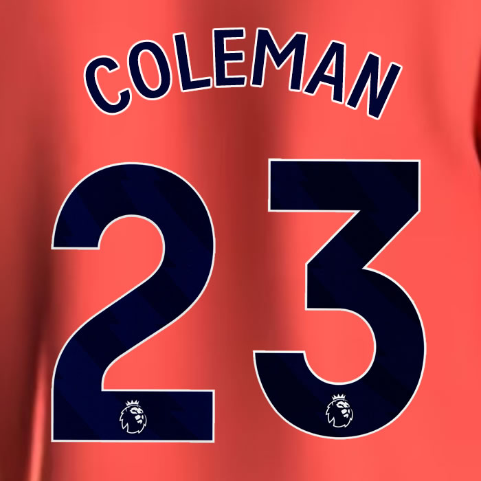 2023 2024 OFFICIAL EVERTON COLEMAN 23 AWAY PLAYER SIZE NAME SET