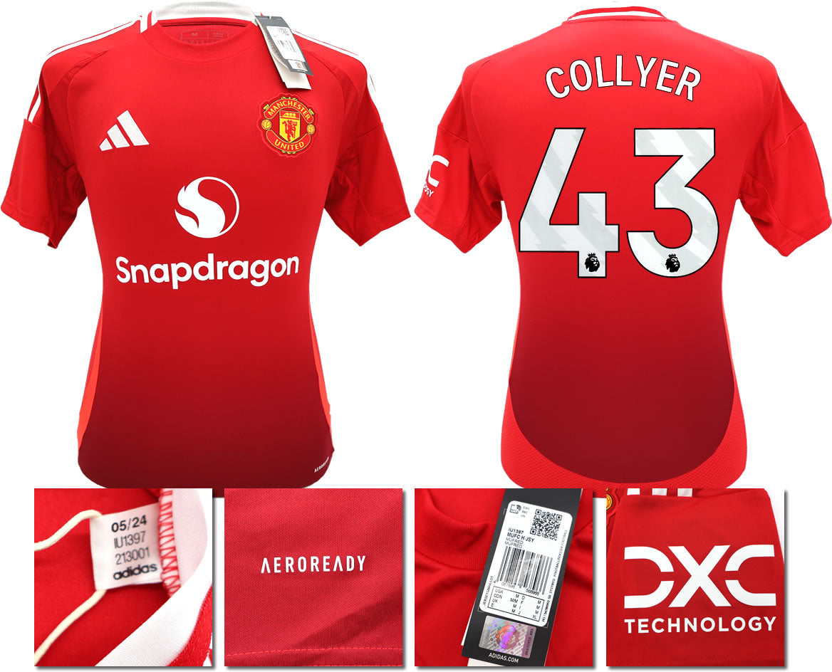 BNWT 2024 2025 MANCHESTER UNITED HOME SHIRT COLLYER 43 MEN'S