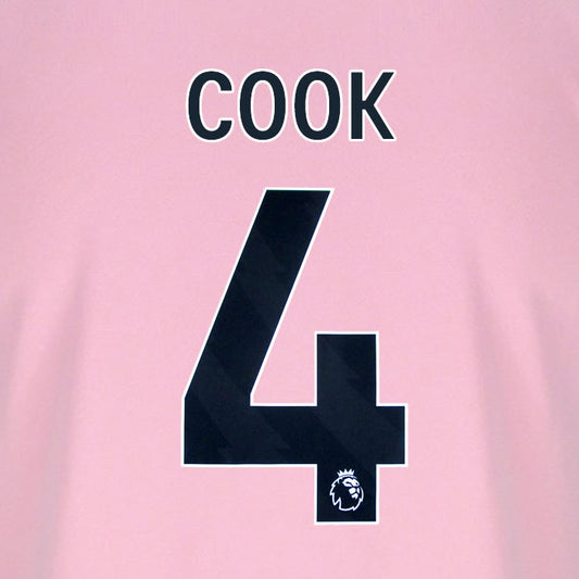 2025 2026 BOURNEMOUTH COOK 4 BLACK 3RD PLAYER SIZE NAME SET
