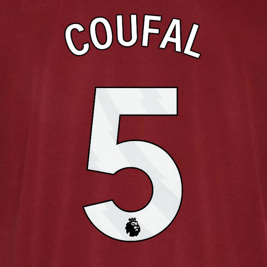 2023 2024 OFFICIAL WEST HAM COUFAL 5 HOME PLAYER SIZE NAME SET