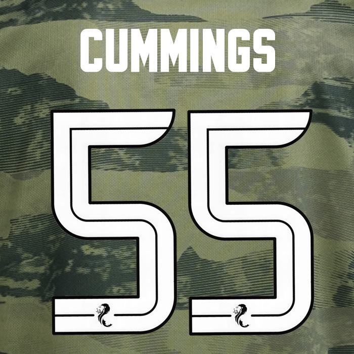 2024 2025 Celtic CUMMINGS 55 WHITE 3RD OFFICIAL PLAYER SIZE NAMESET