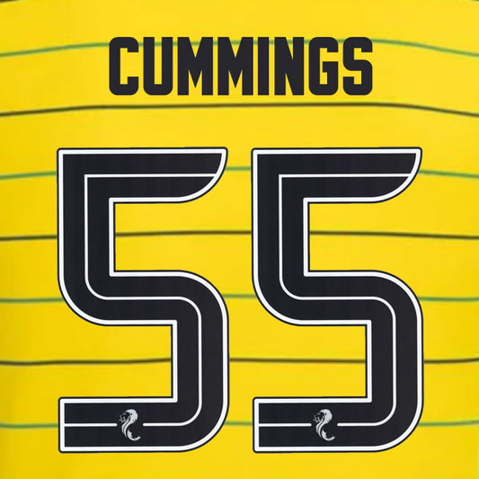 2024 2025 Celtic CUMMINGS 55 WHITE AWAY OFFICIAL PLAYER SIZE NAMESET