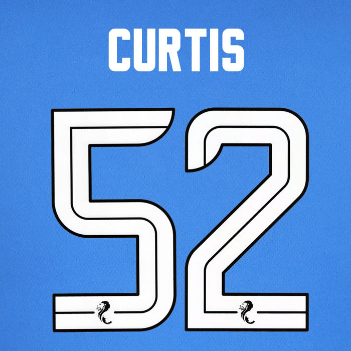 2024 2025 Rangers CURTIS 52 WHITE HOME OFFICIAL PLAYER SIZE NAMESET