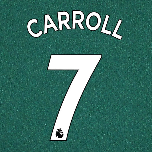 2019 2020 NEWCASTLE UNITED CARROLL 7 WHITE AWAY OFFICIAL PLAYER SIZE NAME SET