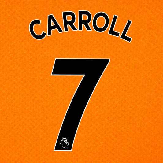 2019 2020 NEWCASTLE UNITED CARROLL 7 WHITE 3RD OFFICIAL PLAYER SIZE NAME SET