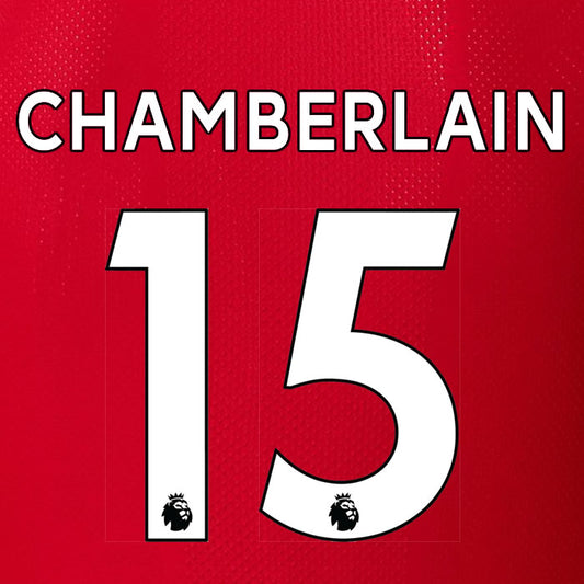 2019 2020 LIVERPOOL OXLADE-CHAMBERLAIN 15 WHITE HOME OFFICIAL PLAYER SIZE NAME SET