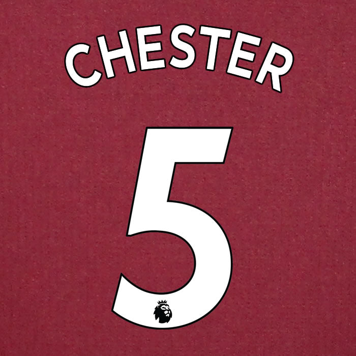 2019 2020 ASTON VILLA CHESTER 5 WHITE HOME OFFICIAL PLAYER SIZE NAME SET
