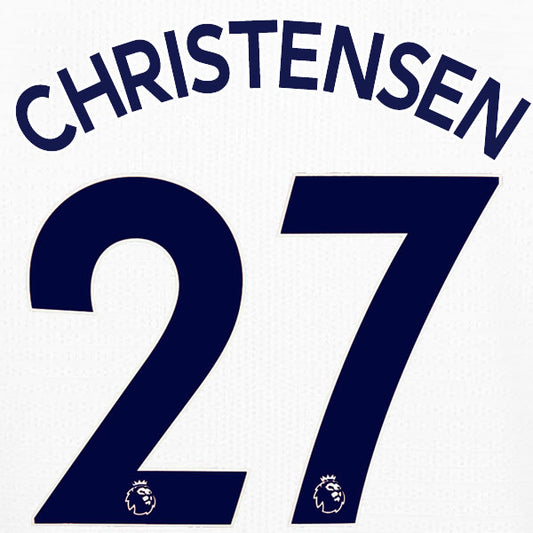 2019 2020 CHELSEA CHRISTENSEN 27 WHITE AWAY OFFICIAL PLAYER SIZE NAME SET