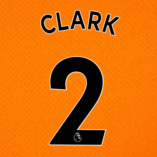 2019 2020 NEWCASTLE UNITED CLARK 2 WHITE 3RD OFFICIAL PLAYER SIZE NAME SET