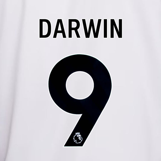 2023 2024 OFFICIAL LIVERPOOL DARWIN 9 AWAY PLAYER SIZE NAME SET