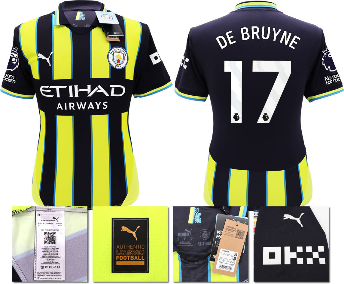 BNWT 2024 2025 MAN CITY PUMA AWAY DE BRUYNE 17 FOOTBALL SHIRT