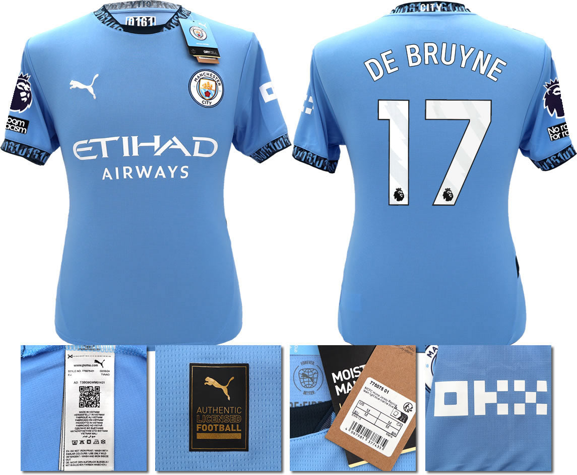 BNWT 2024 2025 MAN CITY PUMA HOME DE BRUYNE 17 FOOTBALL SHIRT
