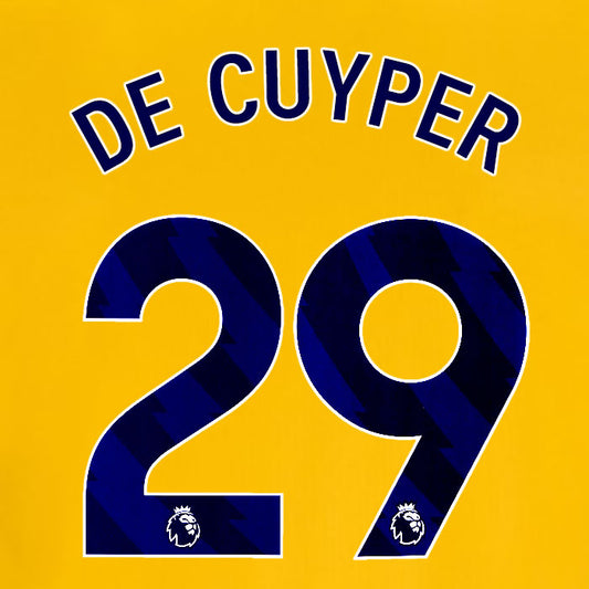 2025 2026 OFFICIAL BRIGHTON HOVE ALBION DE CUYPER 29 3RD PLAYER SIZE NAME SET