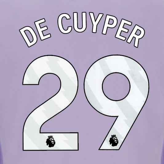 2025 2026 OFFICIAL BRIGHTON HOVE ALBION DE CUYPER 29 AWAY PLAYER SIZE NAME SET