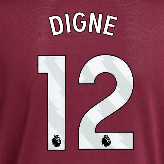 2025 2026 ASTON VILLA DIGNE 12 OFFICIAL WHITE HOME PLAYER SIZE NAMESET